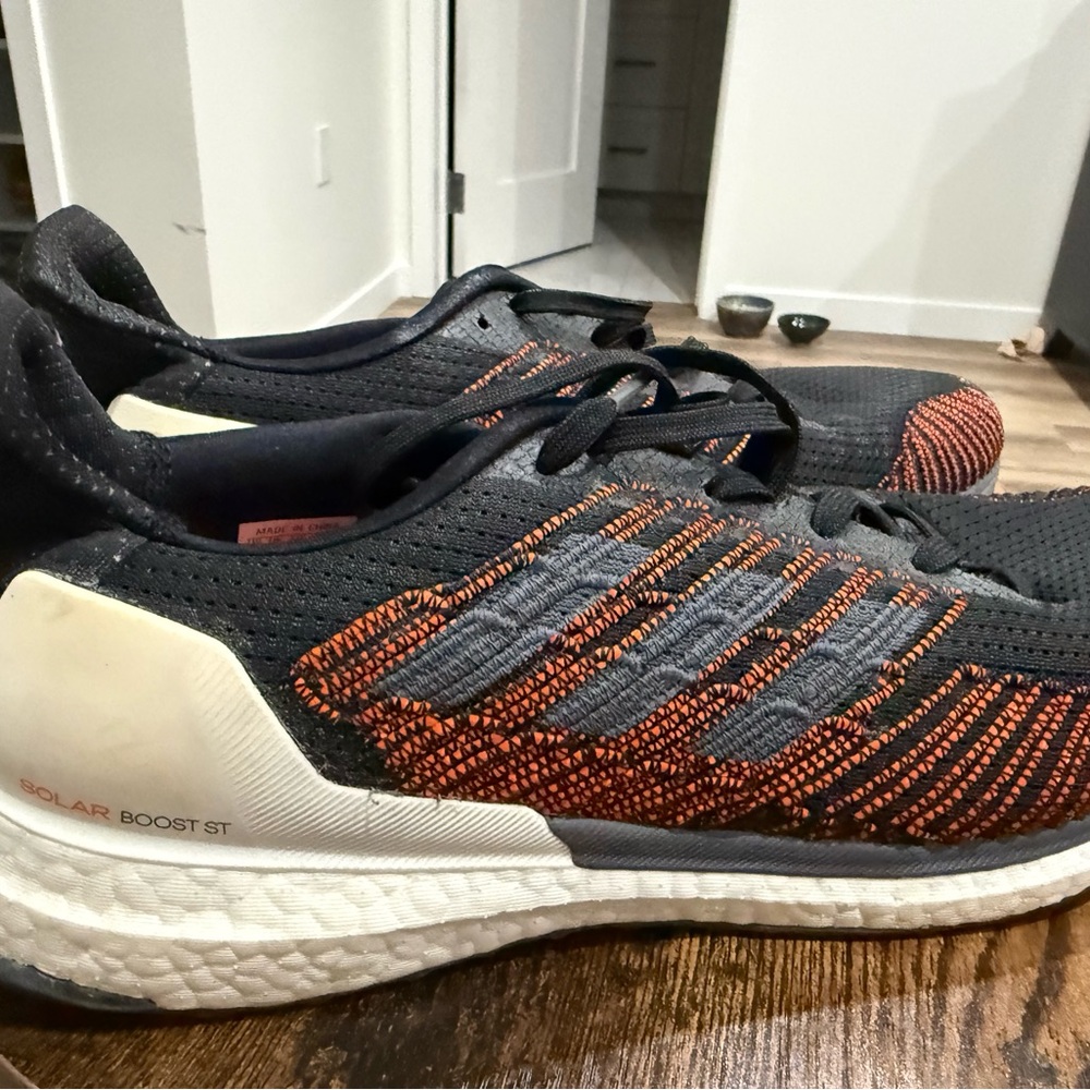 adidas Solar Boost ST Men's Running Shoes — Black & Orange Accent size mens 11